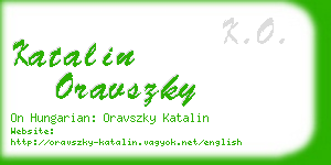 katalin oravszky business card
